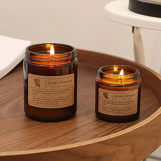 Brown Glass Aromatherapy Scented Candle